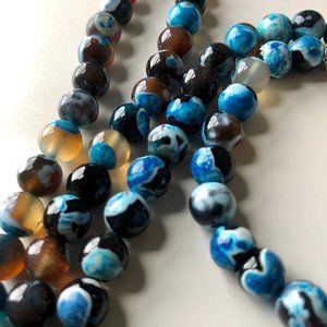 NWOT Turquoise Blue Brown Prayer Beads Rosary